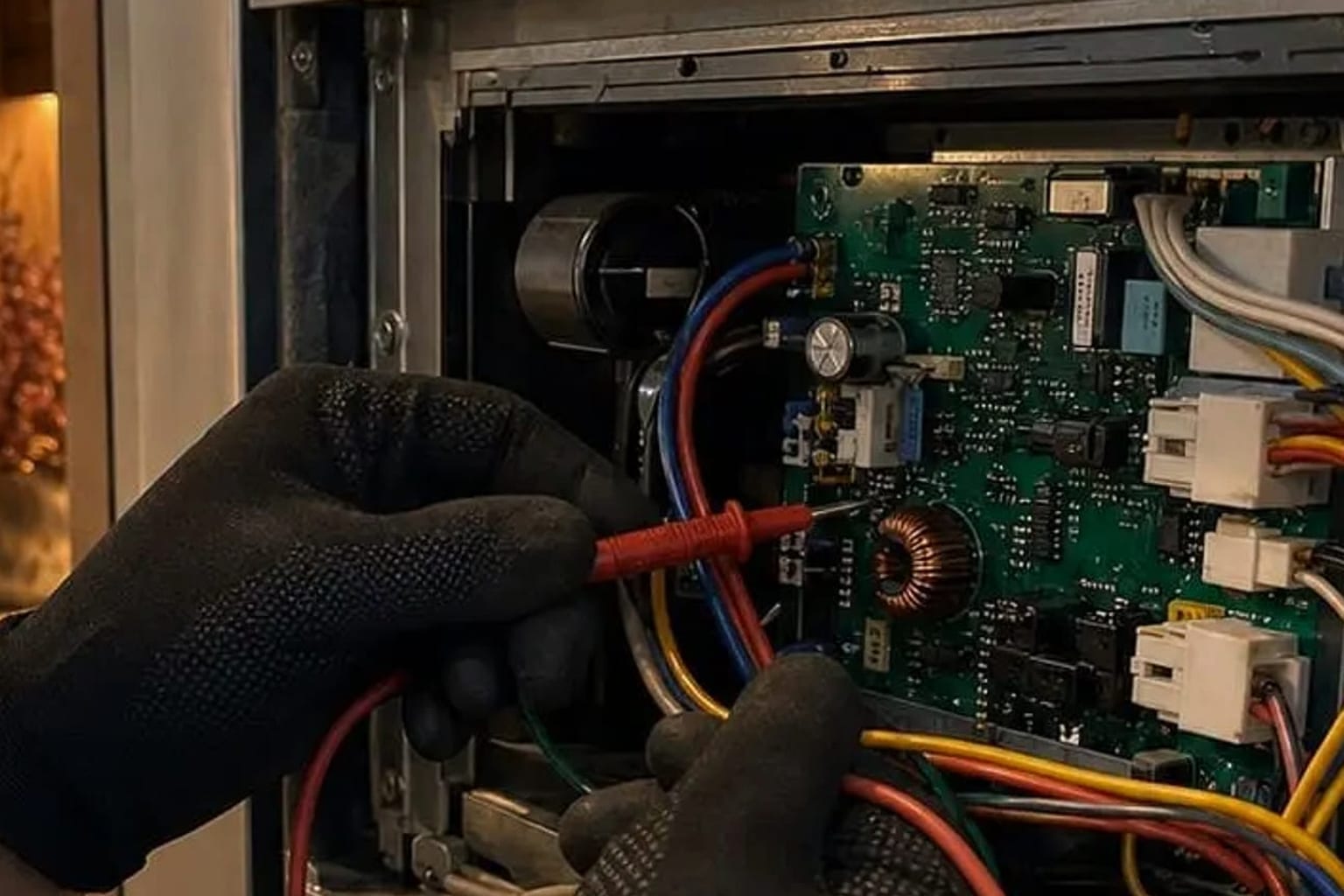 Worn magnetic door gasket on a Sub-Zero built-in refrigerator in a Los Gatos kitchen